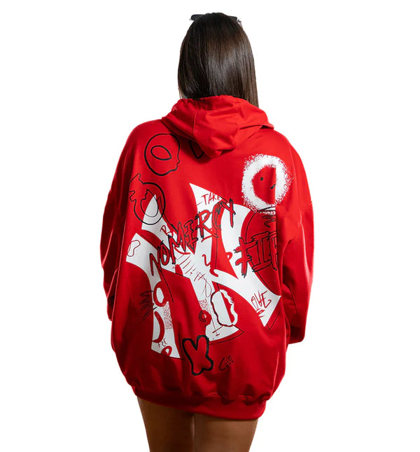 HOODIE OVERSIZE ROJO NY DAMA