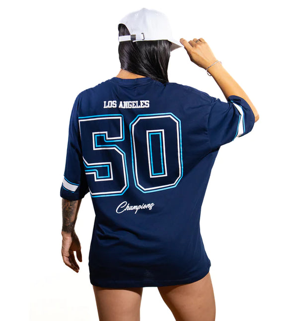 CAMISETA OVERSIZE AZUL LA