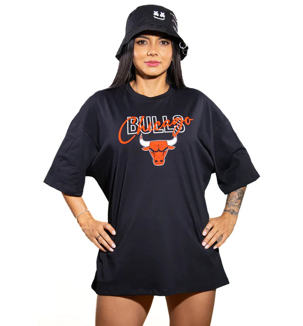 CAMISETA OVERSIZ D NEGRO CHICAGO