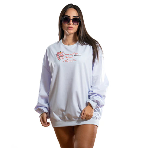 BUZO OVERSIZE BLANCO LEAVE DAMA