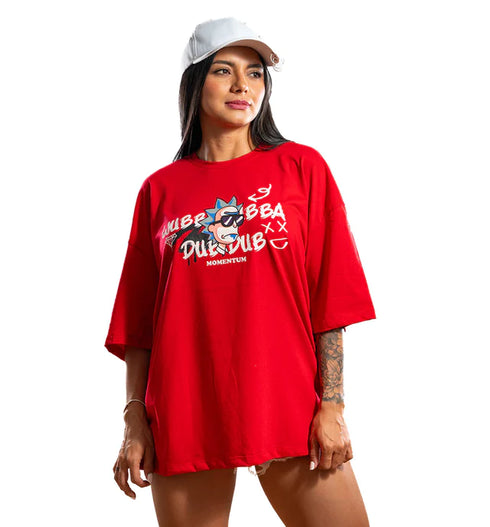 OVERSIZE ROJA RICKY MORTY DAMA